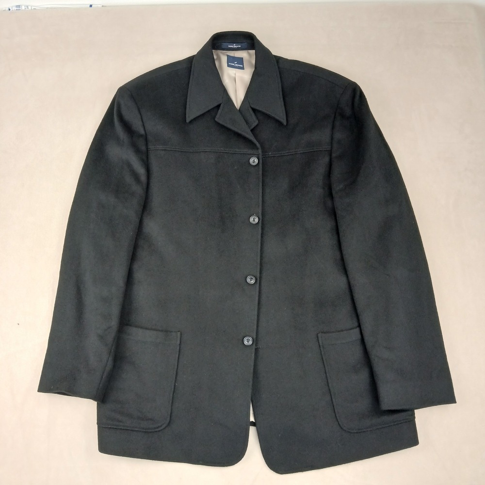 Daniel Hechter 48 Tall Mens‎ Coat Black Wool Silk Cashmere Blend 26x34